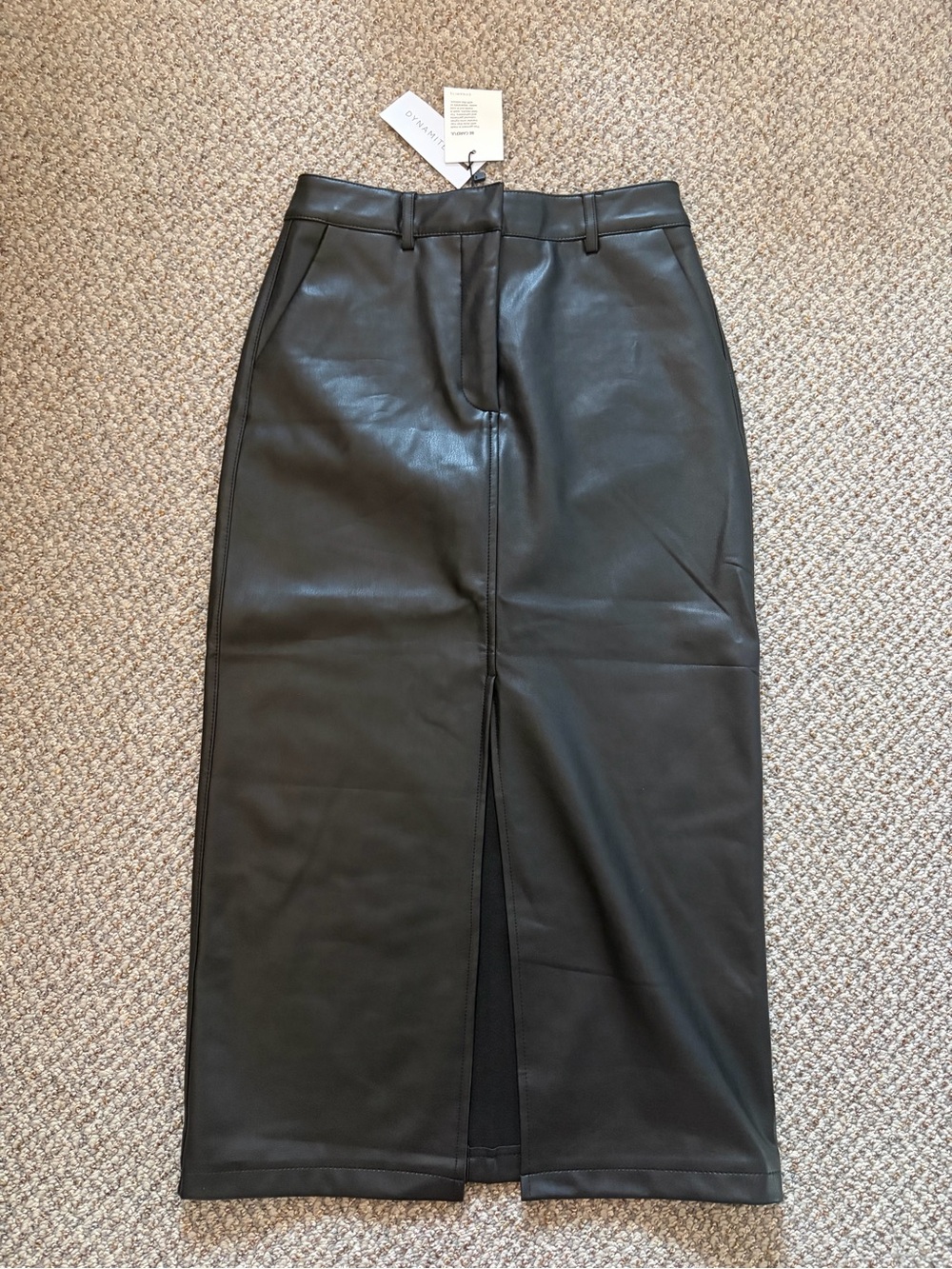 Dynamite Faux Leather Midi Skirt